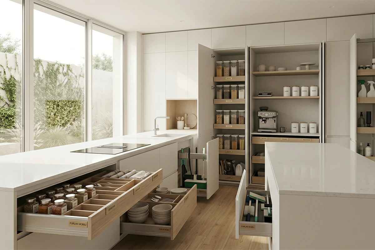 Cucina organizzata con il metodo Furlan Space Concept